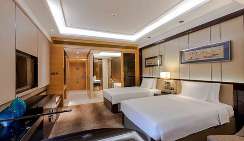 Chambre Standard, 2 lits une place, accès salon affaires, vue fleuve