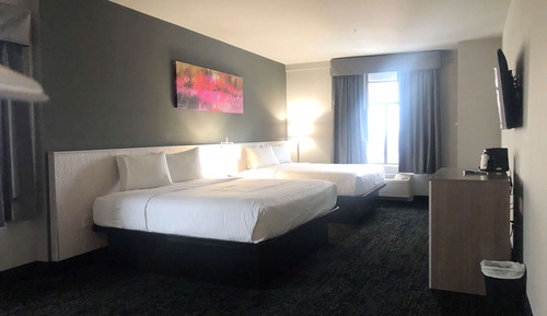 Chambre, 1 très grand lit, accessible aux personnes à mobilité réduite, non-fumeurs (Pet-friendly)