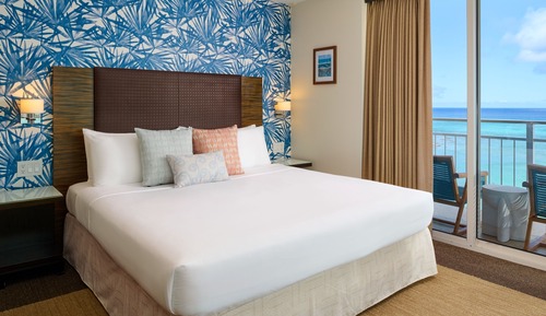 Chambre, 1 très grand lit, avec vue, en front de mer