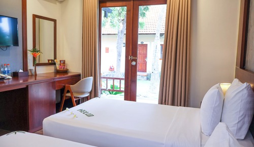 Chambre Supérieure avec lits jumeaux, vue jardin