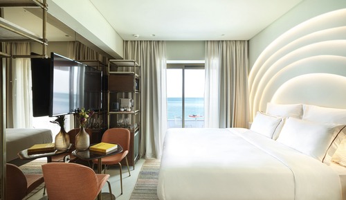 Chambre Classique, 1 très grand lit, vue mer