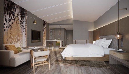 Chambre Premium, 1 très grand lit, vue montagne