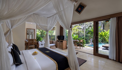 Villa Deluxe, 1 très grand lit, vue jardin