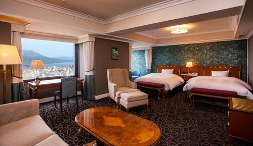 Chambre Premium avec lits jumeaux, non-fumeurs (Mt. Sakurajima View, No Extra Bed)