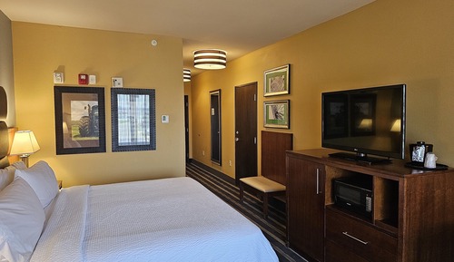 Chambre, 1 très grand lit, accessible aux personnes à mobilité réduite (Hearing, Mobility Tub)