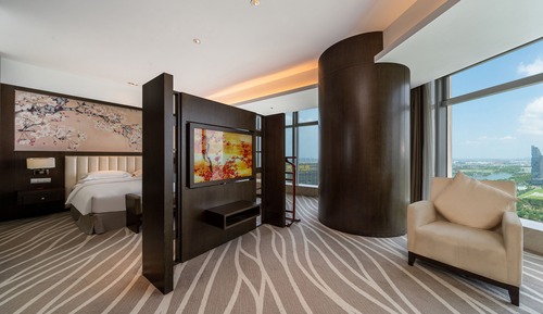 Chambre Premium, 1 très grand lit, vue lac