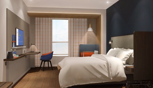 Chambre Standard, 1 très grand lit, vue ville