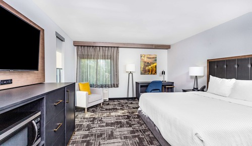 Chambre, 1 très grand lit, accessible aux personnes à mobilité réduite (Mobility,Tub w/Grab Bars)