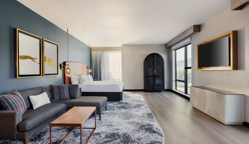 Suite, 1 très grand lit, accessible aux personnes à mobilité réduite (Roll-In Shower)