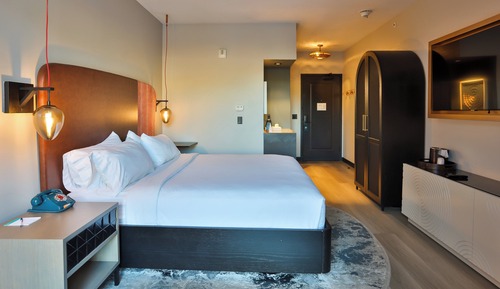 Chambre Standard, 1 très grand lit, accessible aux personnes à mobilité réduite (Communications)