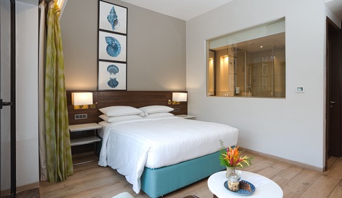 Chambre Premium, 1 grand lit, non-fumeurs, vue piscine (Patio)