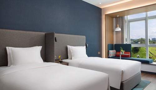 Chambre Standard, 2 lits une place, vue cour intérieure