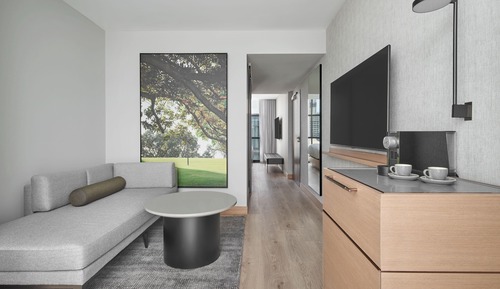 Chambre Premium, 1 très grand lit, fumeurs, terrasse