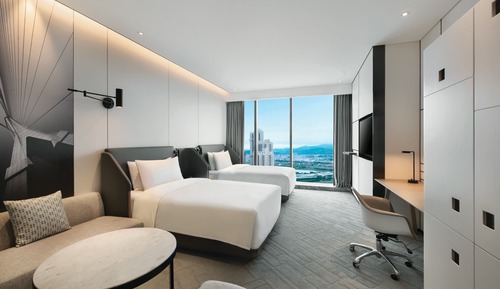 Chambre Standard, 2 lits doubles, vue fleuve