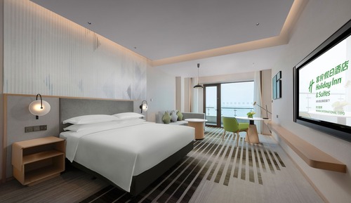 Chambre Premium, 1 très grand lit, balcon, vue fleuve