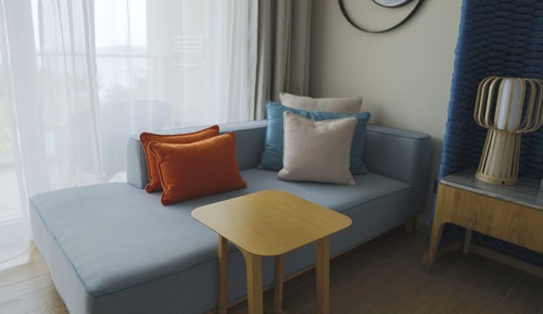 Chambre, 1 très grand lit, vue océan