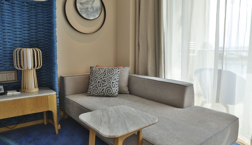 Chambre, 2 lits une place, vue océan