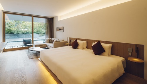 Chambre Double, balcon, vue jardin