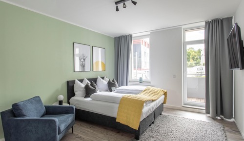 Appartement, 1 grand lit et 1 canapé-lit (Chemnitz Hartmannstr | Two-Bedroom Su)