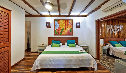 Chambre Double, 2 grands lits, vue plage