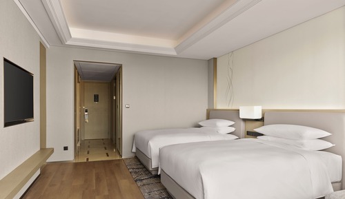 Chambre Supérieure, 2 lits doubles, vue fleuve