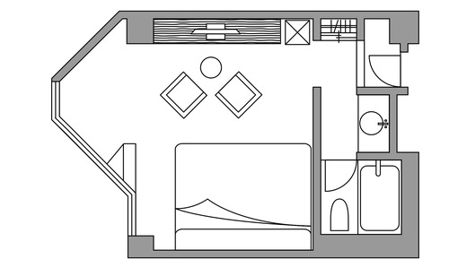 Chambre avec lits jumeaux, non-fumeurs (3-4F 33m2)