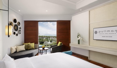 Chambre Deluxe, 1 grand lit, vue partielle sur l'océan