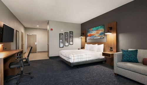 Chambre Deluxe, 1 très grand lit, accessible aux personnes à mobilité réduite (Tub with Grab Bars)