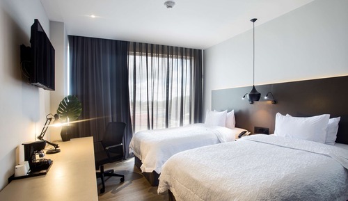 Chambre avec lits jumeaux, 2 lits une place, non-fumeurs, réfrigérateur