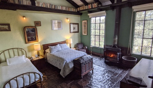 Chambre Triple, cheminée, vue montagne (Biblioteca)