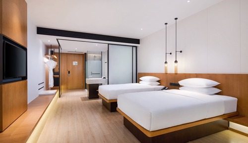 Chambre Deluxe avec lits jumeaux, 1 lit une place, vue ville