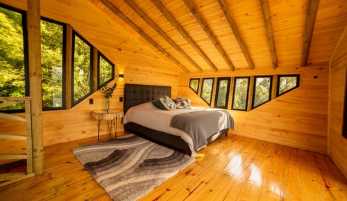 Cabane, vue lac
