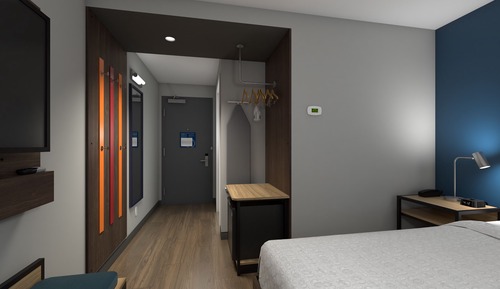 Chambre, 1 très grand lit, accessible aux personnes à mobilité réduite (Mobility & Hearing)