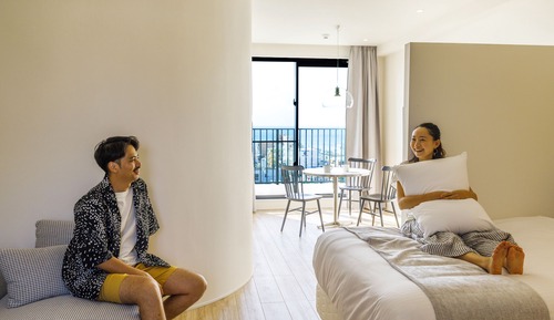 Chambre Design avec lits jumeaux, non-fumeurs, vue océan