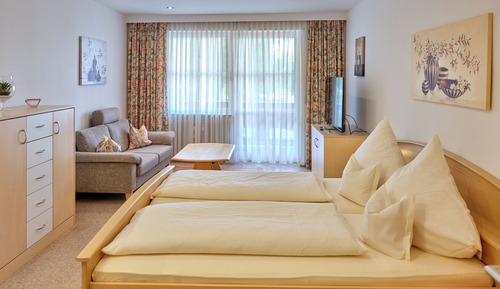 Chambre Double Confort, 1 lit double, salle de bains privée, vue cour intérieure