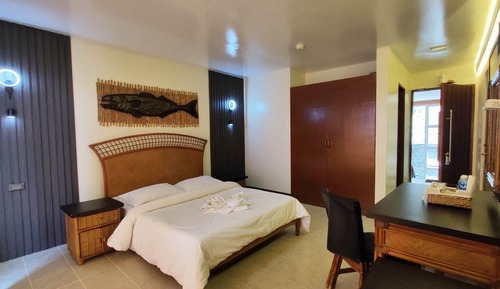 Chambre, terrasse, vue mer