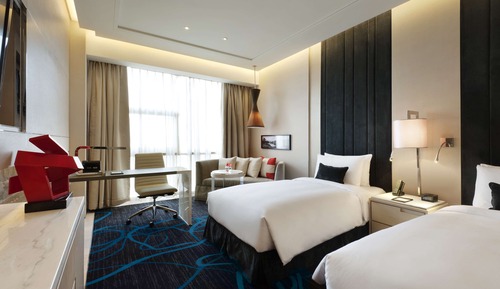 Chambre, 2 lits une place