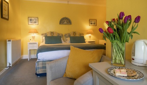 Chambre Double ou avec lits jumeaux, salle de bains attenante, vue jardin