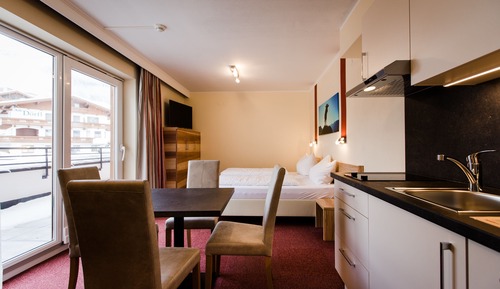 Studio Supérieur, cuisine, vue montagne