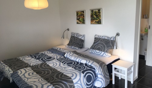 Chambre Double Deluxe, accessible aux personnes à mobilité réduite, salle de bains attenante
