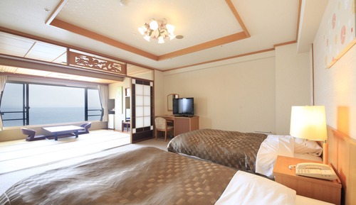 Chambre, baignoire, vue océan (Japanese & Western Style)