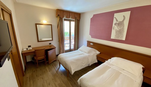 Chambre Standard avec lits jumeaux, 2 lits une place, vue montagne