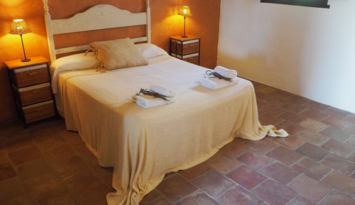 Chambre Double Familiale, 1 grand lit, cheminée, vue jardin