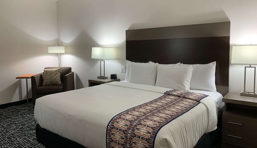 Chambre, 1 très grand lit, accessible aux personnes à mobilité réduite (Tub with Grab Bars)