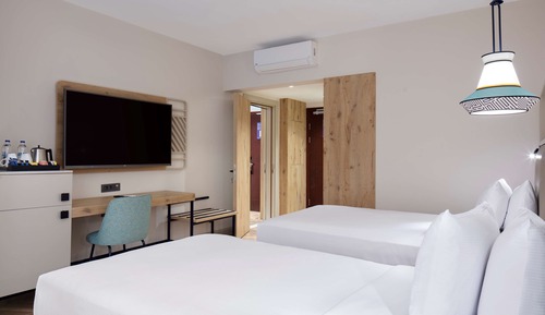Chambre, 2 lits une place
