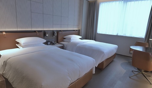 Chambre, 2 lits une place, vue ville
