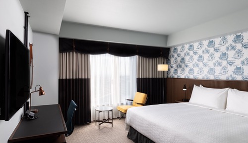 Chambre, 1 très grand lit, non-fumeurs, vue océan