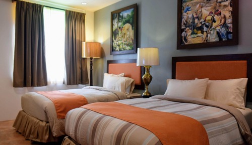 Chambre Deluxe, 2 lits doubles, côté cour intérieure