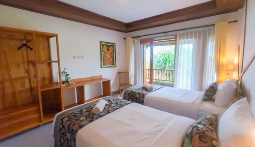 Chambre Économique Double ou avec lits jumeaux, salle de bains privée, vue partielle sur l'océan