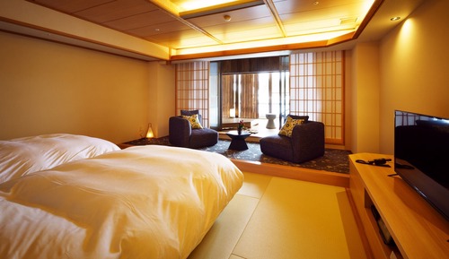 Chambre avec lits jumeaux (Open-air bath with Terrace)